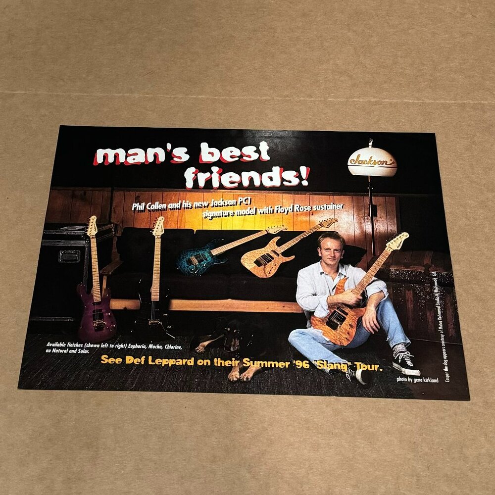 Phil Collen of Def Leppard - Jackson Guitars - 1996 Print Advertisement